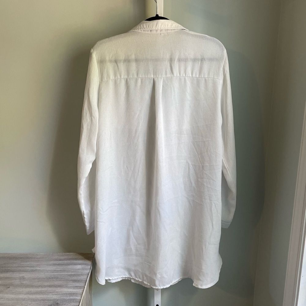 White Lightweight Button Down Tunic - image 4